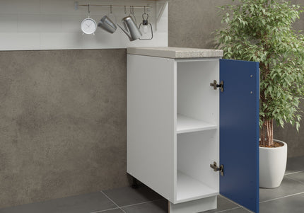 JD Greta Kitchen Adjustable 300mm Base Cabinet - Navy Matt with Worktop