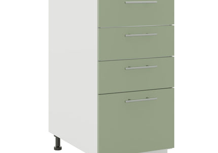 JD Greta Kitchen Adjustable 400mm Base Drawer Cabinet - Sage Green Matt