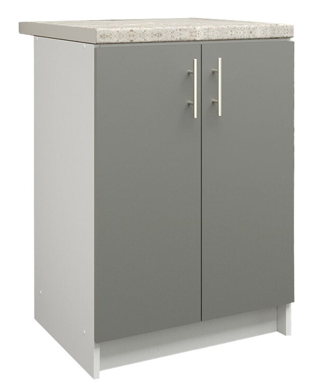 JD Greta NOT Adjustable Kitchen Base Unit 600mm - Grey Matt (With Worktop)
