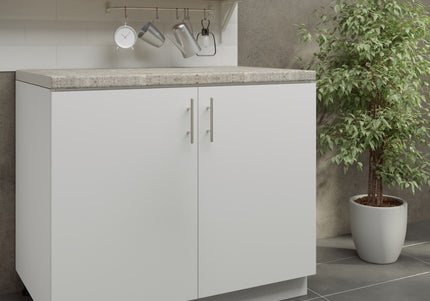 JD Greta Adjustable Legs Kitchen Sink Unit 1000mm  - White Matt with Worktop