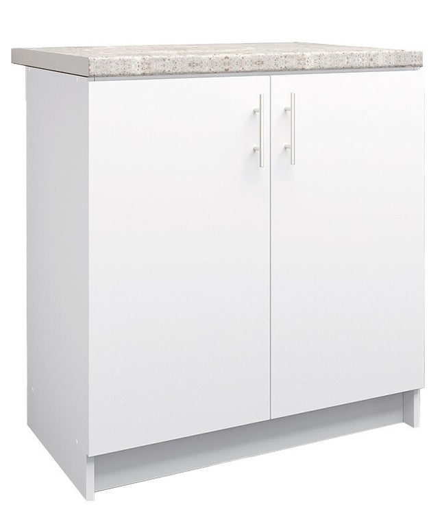 JD Greta NOT Adjustable Kitchen Base Unit 800mm - White Matt (With Worktop)