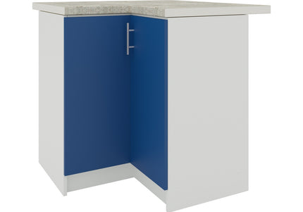 JD Greta Kitchen Fixed Height  800mm Corner Cabinet - Navy Matt With Worktop