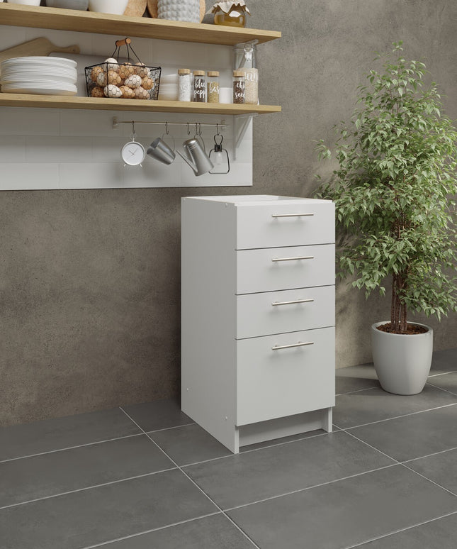 JD Greta NOT Adjustable Kitchen Drawer Unit 400mm - White Matt