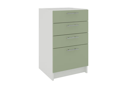 JD Greta Kitchen Fixed Height 500mm Base Drawer Cabinet - Sage Green Matt