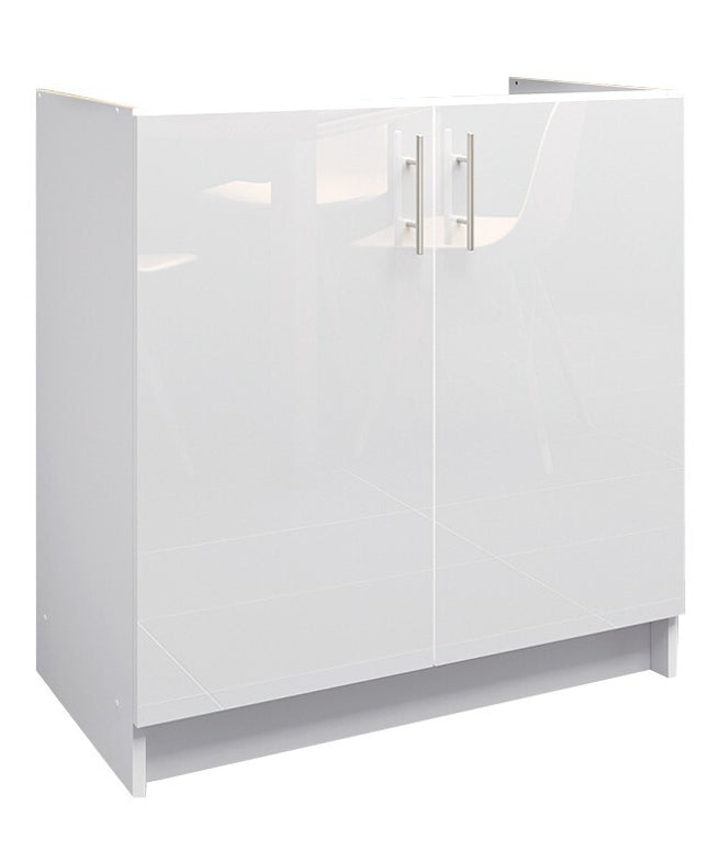 JD Greta NOT Adjustable Kitchen Sink Unit 800mm  - White Gloss