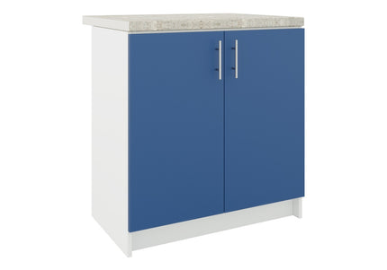 JD Greta Fixed Height Kitchen Base Unit 800mm - Navy Matt With Worktop