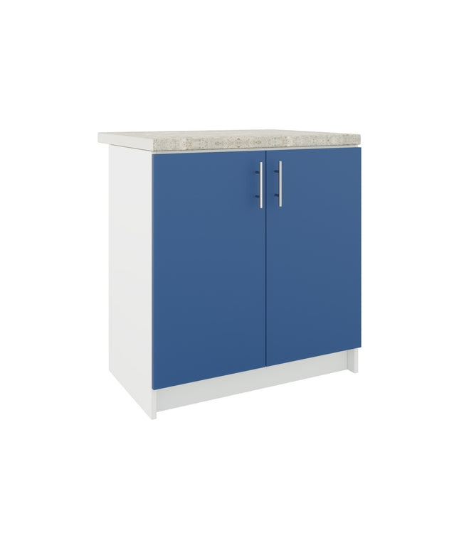 JD Greta Fixed Height Kitchen Base Unit 800mm - Navy Matt With Worktop