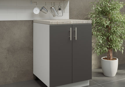JD Greta Adjustable Kitchen Base Unit 600mm - Dark Grey Matt (With Worktop)