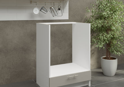 JD Greta Kitchen Fixed Height 600mm Oven Base Cabinet - Cashmere Matt