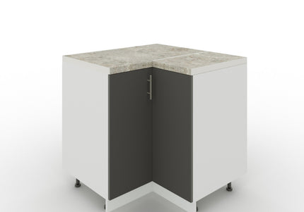 JD Greta Adjustable Legs Kitchen Corner Unit - Dark Grey Matt (With Worktop)