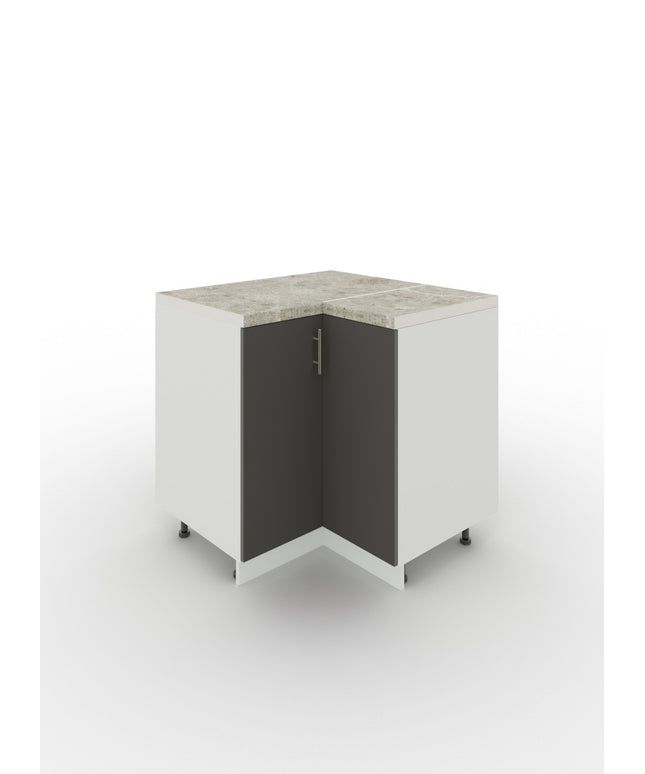 JD Greta Adjustable Legs Kitchen Corner Unit - Dark Grey Matt (With Worktop)