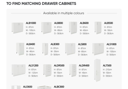 JD Greta Kitchen Adjustable 300mm Base Cabinet - Cashmere Matt