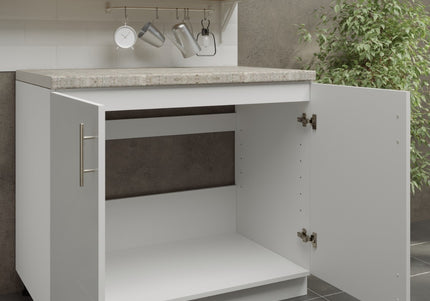 JD Greta Adjustable Legs Kitchen Sink Unit 1000mm  - White Gloss with Worktop