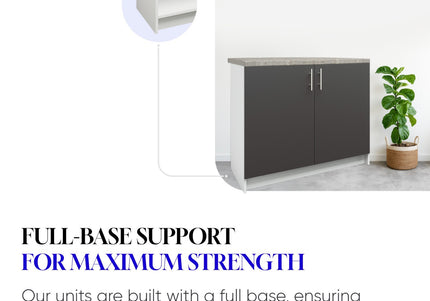JD Greta Kitchen Sink Unit Fixed Height 800mm Cabinet – White Gloss With Worktop