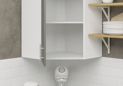 JD Greta Kitchen Wall Corner Unit Cabinet - Grey Matt