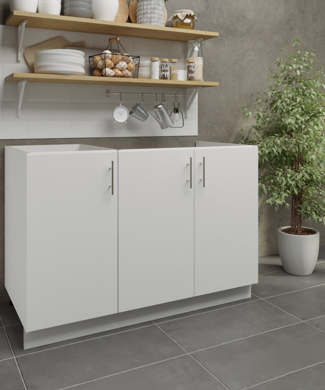 JD Greta Adjustable Legs Kitchen Sink Unit 1200mm  - White Matt