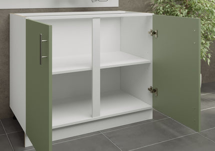 JD Greta Kitchen Adjustable 1000mm Base Cabinet - Sage Green Matt