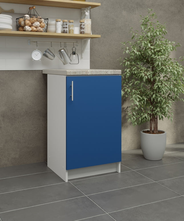 JD Greta Fixed Height Kitchen Base Unit 500mm - Navy Matt With Worktop