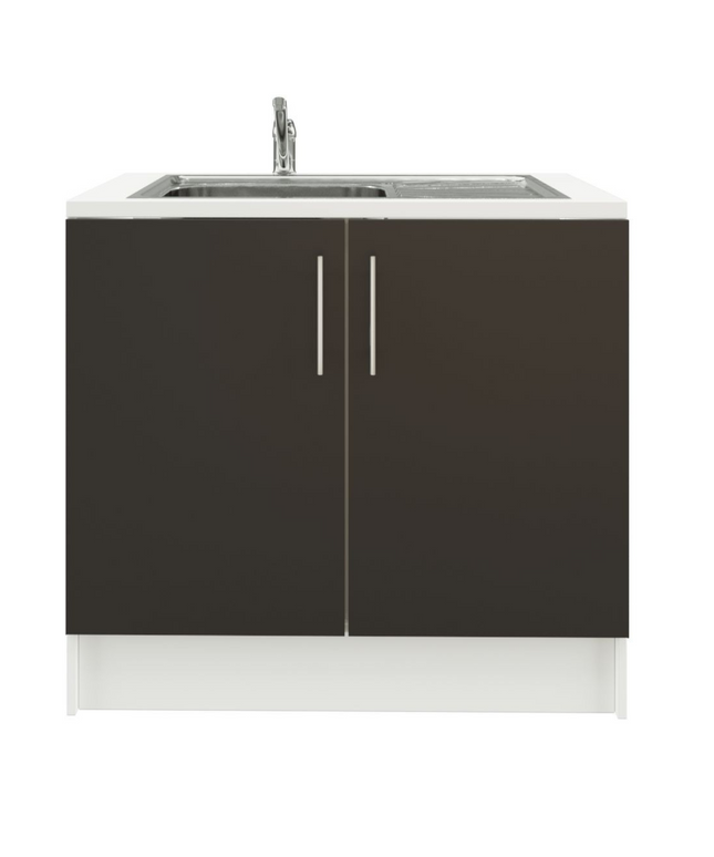 JD Greta 1000mm Utility Room Sink Unit With Tap Kitchen Base Cabinet - Dark Grey