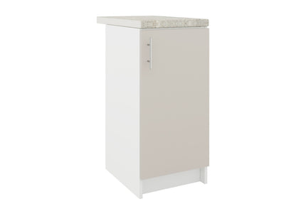 JD Greta Fixed Height Kitchen Base Unit 400mm - Cashmere Matt With Worktop
