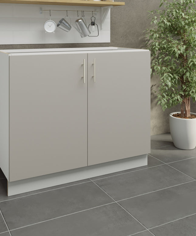 JD Greta Kitchen Adjustable 1000mm Base Cabinet - Cashmere Matt