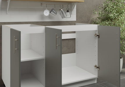JD Greta Adjustable Legs Kitchen Sink Unit 1200mm  - Grey Matt
