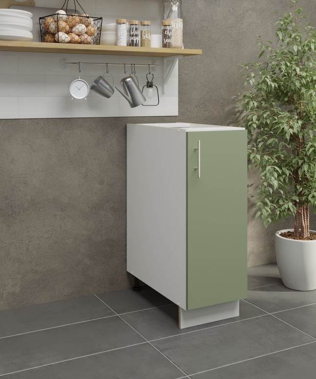 JD Greta Kitchen Adjustable 300mm Base Cabinet - Sage Green Matt