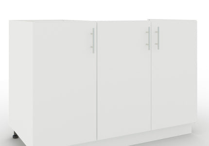 JD Greta Adjustable Legs Kitchen Sink Unit 1200mm  - White Matt