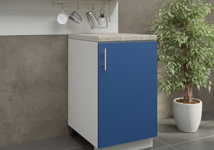 JD Greta Kitchen Adjustable 500mm Base Cabinet - Navy Matt with Worktop
