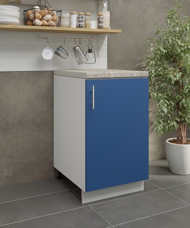 JD Greta Kitchen Adjustable 500mm Base Cabinet - Navy Matt with Worktop