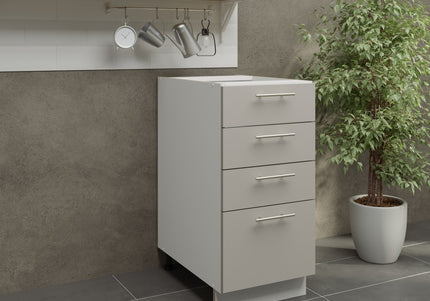 JD Greta Kitchen Adjustable 400mm Base Drawer Cabinet - Cashmere Matt