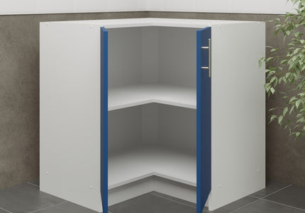 JD Greta Kitchen Fixed Height  800mm Corner Cabinet - Navy Matt With Worktop