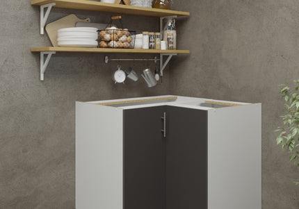 JD Greta Adjustable Legs Kitchen Corner Unit - Dark Grey Matt