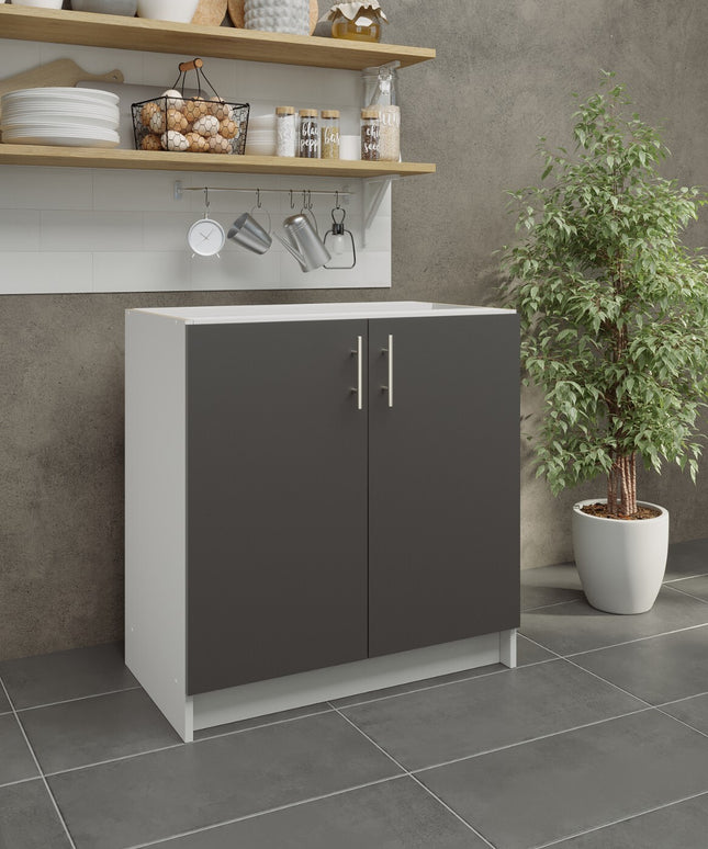 JD Greta NOT Adjustable Kitchen Base Unit 800mm - Dark Grey Matt