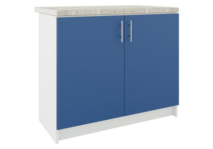 JD Greta Fixed Height Kitchen Base Unit 1000mm - Navy Matt With Worktop