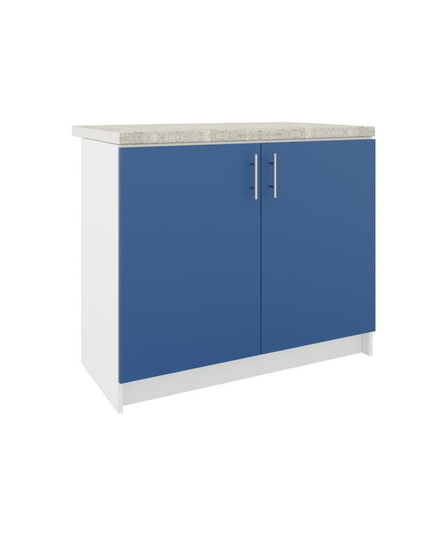 JD Greta Fixed Height Kitchen Base Unit 1000mm - Navy Matt With Worktop
