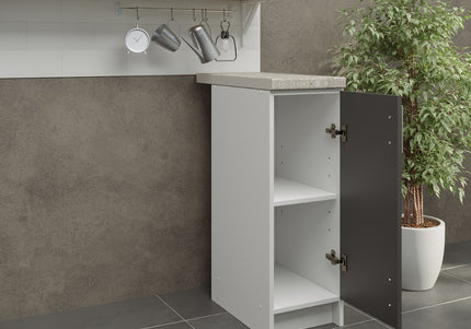 JD Greta NOT Adjustable Kitchen Base Unit 300mm - Dark Grey Matt (With Worktop)