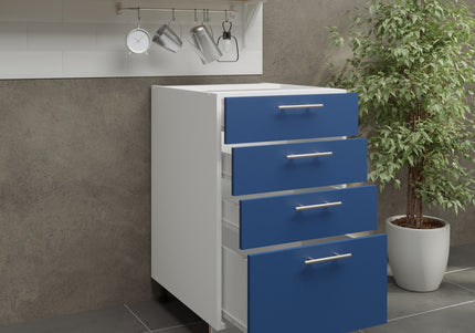 JD Greta Kitchen Adjustable 500mm Base Drawer Cabinet - Navy Matt