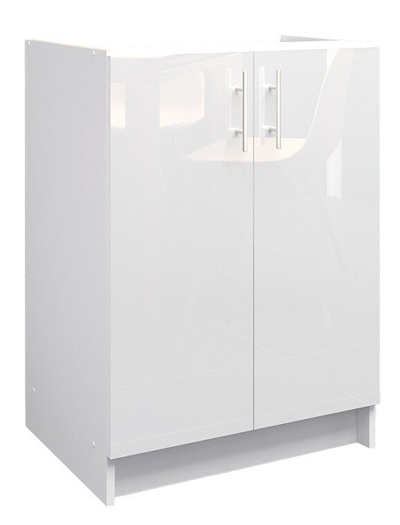 JD Greta NOT Adjustable Kitchen Base Unit 600mm - White Gloss