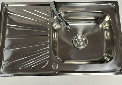 JD Greta 1000mm Utility Sink Unit With Tap Kitchen Base Cabinet - Sage Green