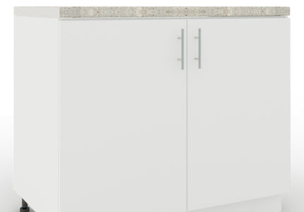 JD Greta Adjustable Legs Kitchen Sink Unit 1000mm  - White Matt with Worktop