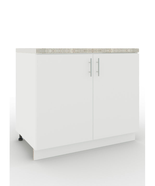 JD Greta Adjustable Legs Kitchen Sink Unit 1000mm  - White Matt with Worktop