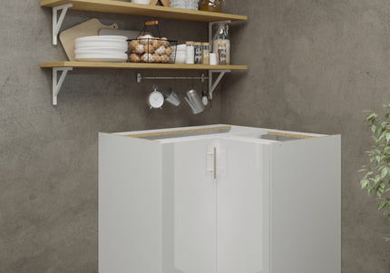 JD Greta Adjustable Legs Kitchen Corner Unit - White Gloss