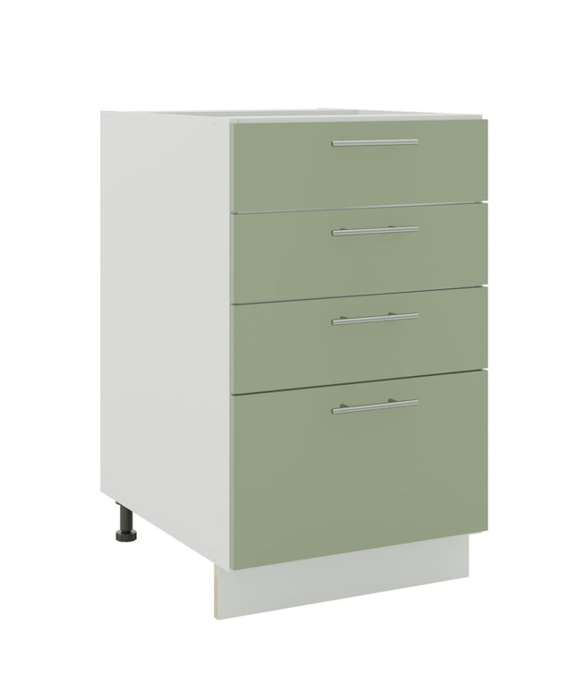 JD Greta Kitchen Adjustable 500mm Base Drawer Cabinet - Sage Green Matt