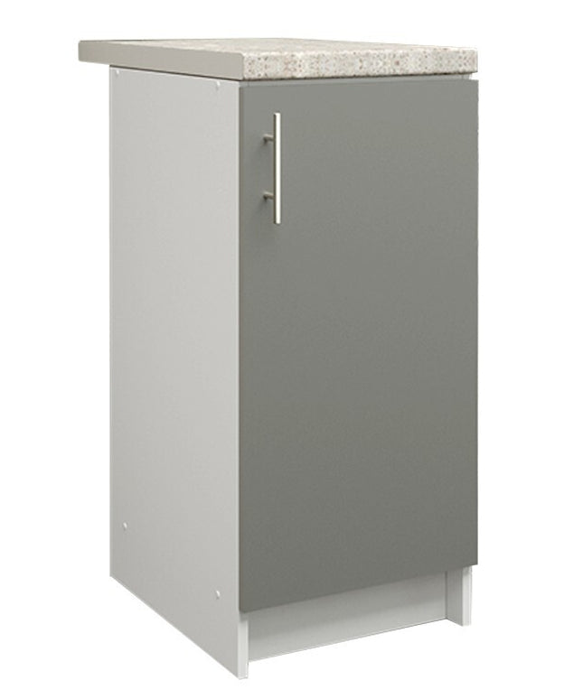 JD Greta NOT Adjustable Kitchen Base Unit 400mm - Grey Matt (With Worktop)