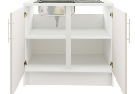 JD Greta 1000mm Utility Sink Unit With Tap Kitchen Base Cabinet - Cashmere Matt