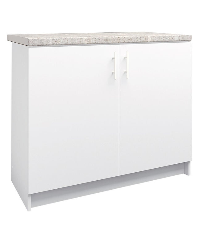 JD Greta NOT Adjustable Kitchen Base Unit 1000mm - White Matt (With Worktop)