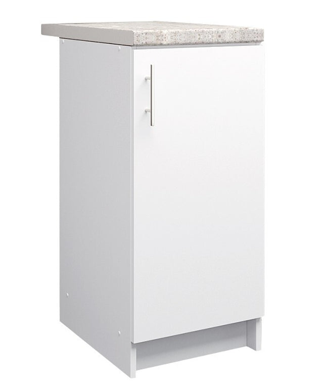 JD Greta NOT Adjustable Kitchen Base Unit 400mm - White Matt (With Worktop)