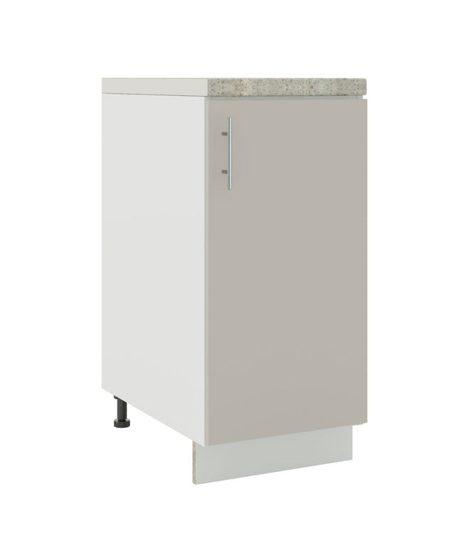 JD Greta Kitchen Adjustable 400mm Base Cabinet - Cashmere Matt with Worktop