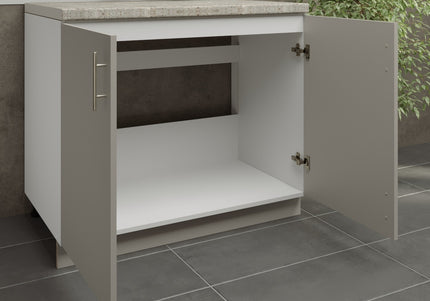 JD Greta Kitchen Adjustable 1000mm Sink Cabinet - Cashmere Matt with Worktop